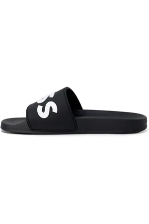 HUGO BOSS Buty, Mężczyzna, Czarny, 41 EU, Poliester, Klapki Poliestrowe