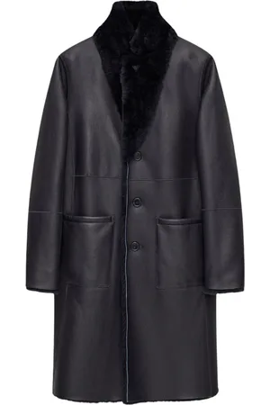 Joseph Płaszcze, Kobieta, Niebieski, M, Skóra, Dwustronny Kożuch Shearling