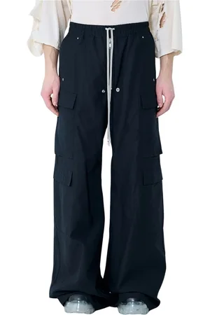 Rick Owens Spodnie, Mężczyzna, Czarny, M, Spodnie Cargo Jumbo Belas Lekkie Sznurowanie