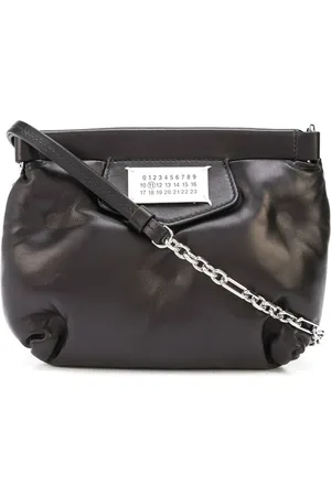 Maison Margiela Torebki, unisex, Czarny, ONE SIZE, Czarna Skórzana Torba na Ramię z Logo
