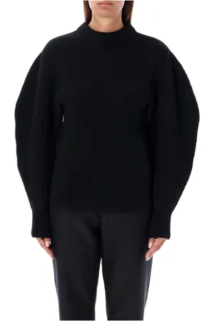 Jil Sander Swetry, Kobieta, Czarny, S, Wełna, Baloon Sleeve Knitwear