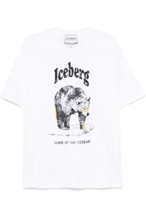 Iceberg Koszulki, Mężczyzna, Biały, XL, Bawełna, T-shirt z nadrukiem logo i okrągłym dekoltem