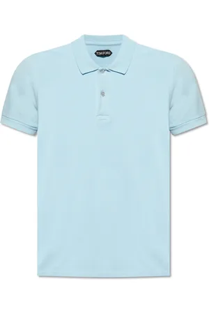 Tom Ford Koszulki, Mężczyzna, Niebieski, XL, Bawełna, Bawełniana Koszulka Polo