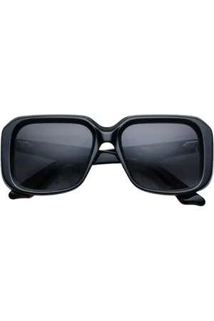 JACQUES MARIE MAGE Akcesoria, unisex, Czarny, ONE SIZE, Prostokątne okulary inspirowane latami 70. ręcznie wykonane we Włoszech