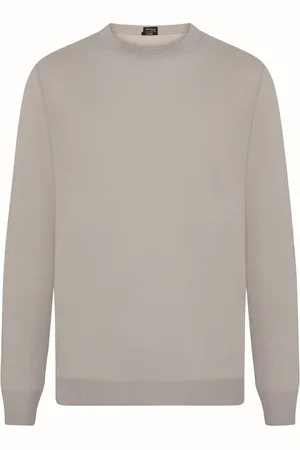 Kiton Bluzy, Mężczyzna, Beżowy, S, Bawełna, Bawełniany sweter z okrągłym dekoltem ze ściągaczem