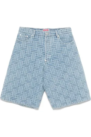 Kenzo Szorty, Mężczyzna, Niebieski, W32, Bawełna, Weave Straight Shorts