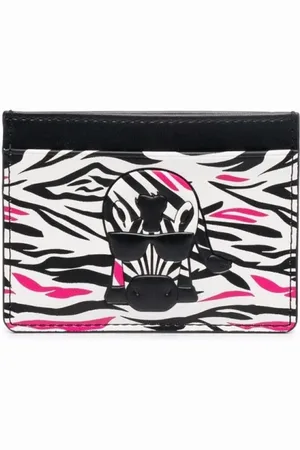Karl Lagerfeld Akcesoria, Kobieta, Czarny, ONE SIZE, Skóra, Etui na karty w zebrę
