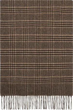 Kiton Akcesoria, Kobieta, Wielobarwność, ONE SIZE, Len, Luksusowy szal z jedwabiu i kaszmiru w kratę Glen