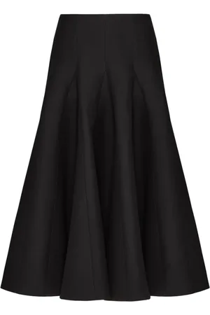VALENTINO GARAVANI Spódnice, Kobieta, Czarny, S, Len, Spódnica Crepe Couture