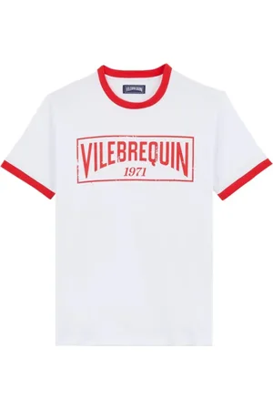 Vilebrequin Koszulki, Mężczyzna, Biały, L, T-shirt z lekkiego bawełnianego dżerseju z dwukolorowym logo dla mężczyzn