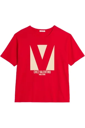 VALENTINO GARAVANI Koszulki, Mężczyzna, Czerwony, S, Len, T-shirt Chez Valentino