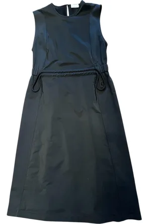 Moncler Sukienki, Kobieta, Czarny, L, Czarna Sukienka z Poliestru i Wiskozy