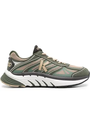 Kenzo Buty, Mężczyzna, Zielony, 40 EU, Poliester, Sneakersy z panelami z siateczki