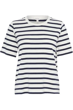 Part Two Koszulki, Kobieta, Wielobarwność, 2XL, Bawełna, Koszulka w paski Navy White Ratanipw