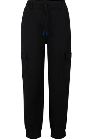 HUGO BOSS Spodnie, Kobieta, Czarny, L, Bawełna, Hisune-1-D_B Spodnie
