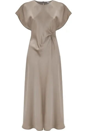 Kocca Sukienki, Kobieta, brązowy, XL, Elegancka sukienka midi