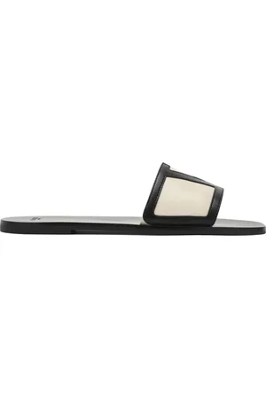 VALENTINO GARAVANI Buty, Kobieta, Beżowy, 38 1/2 EU, Len, Viva Superstar Slide Sandal