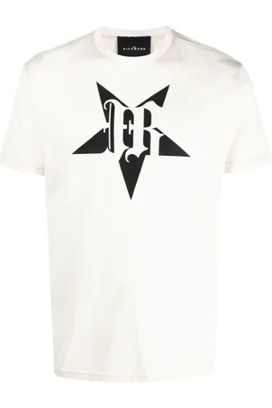 John Richmond Koszulki, Mężczyzna, Beżowy, L, Bawełna, Siste T-Shirt