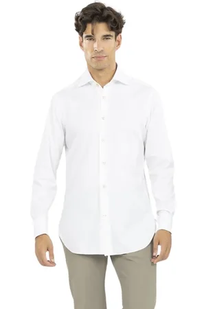 Kiton Koszule, Mężczyzna, Biały, 4XL, Bawełna, Włoska Koszula Bawełniana w Stylu Italian
