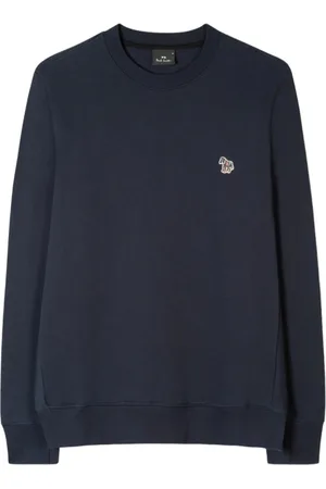 Paul Smith Bluzy, Mężczyzna, Niebieski, 3XL, Bawełna, Granatowa bluza dresowa z logo zebry O-Neck