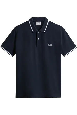 Woolrich Koszulki, Mężczyzna, Niebieski, M, Bawełna, Koszulka Polo Graphic z Paskowanymi Detalami