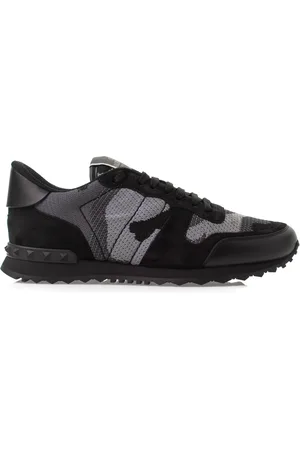 VALENTINO GARAVANI Buty, Mężczyzna, Czarny, 42 1/2 EU, Skóra, Sneakersy Camouflage Rockrunner