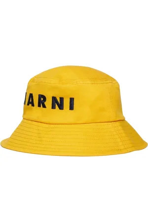 Marni Akcesoria, unisex, Żółty, L, Bawełna, Żółty Kapelusz Wiaderko Wiosna Lato