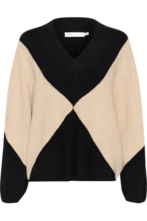 INWEAR Swetry, Kobieta, Czarny, S, Bawełna, Sweter wkładany Intarsia