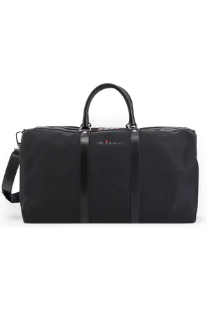 Kiton Torebki, Mężczyzna, Czarny, ONE SIZE, Skóra, Skórzana torba podróżna z regulowanym paskiem