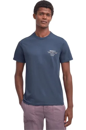 Barbour Koszulki, Mężczyzna, Niebieski, XL, Bawełna, Niebieski Hickling Tee T-Shirt