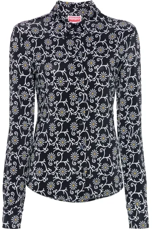 Kenzo Bluzki, Kobieta, Wielobarwność, S, Spandex, Marguerite All-Over Shirt