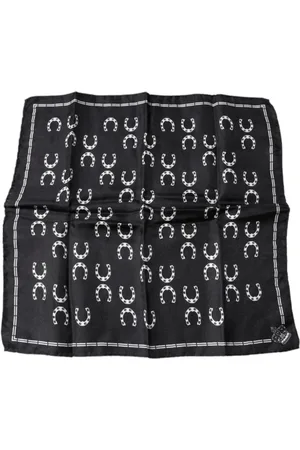 Dolce & Gabbana Akcesoria, Mężczyzna, Czarny, ONE SIZE, Luksusowy Jedwabny Chustka Szalik