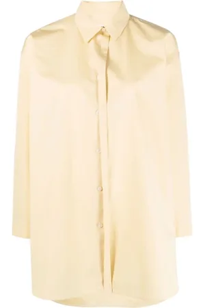 Jil Sander Bluzki, Kobieta, Beżowy, M, Bawełna, Elegancka koszula z długim rękawem