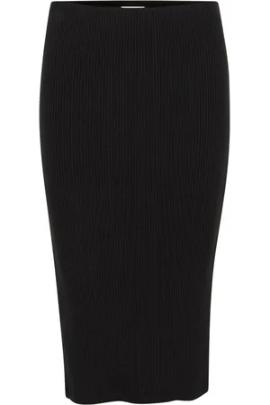 Soaked in Luxury Spódnice, Kobieta, Czarny, M, Czarna Spódnica Basic Slim-Fit