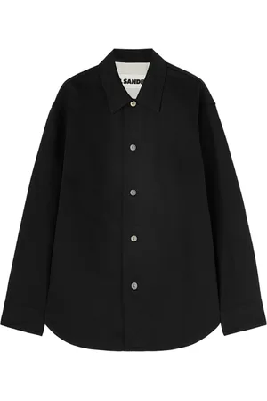 Jil Sander Koszule, Mężczyzna, Czarny, S, Denim, Czarna japońska surowa jeansowa koszula z długim rękawem