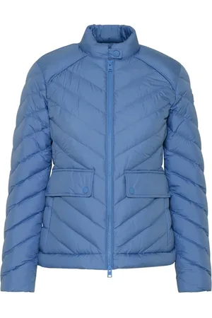 Woolrich Kurtki, Kobieta, Niebieski, L, Nylon, Kurtka Nylonowa Chevron