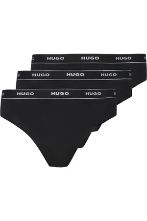 HUGO BOSS Bielizna, Kobieta, Czarny, L, Bawełna, Elastyczne stringi bawełniane – zestaw