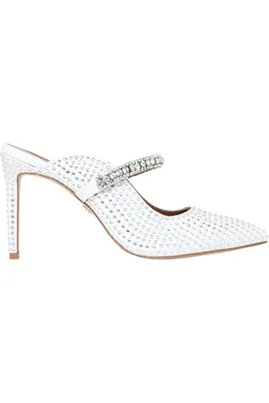 Kurt Geiger Buty, Kobieta, Biały, 40 EU, Skóra, Kryształowe wsuwane sandały Bianco