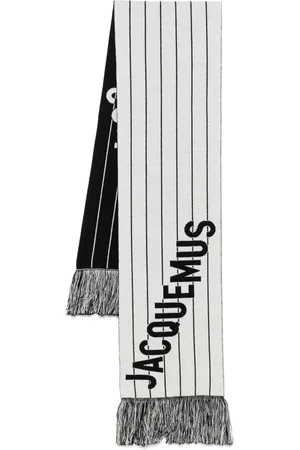Jacquemus Akcesoria, Mężczyzna, Czarny, ONE SIZE, Luksusowy czarno-biały szal w paski