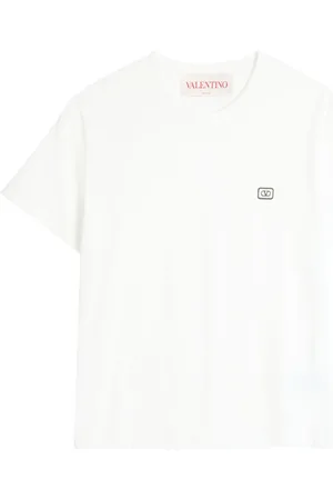 VALENTINO GARAVANI Koszulki, Mężczyzna, Biały, S, Bawełna, T-shirt z naszywką VLogo