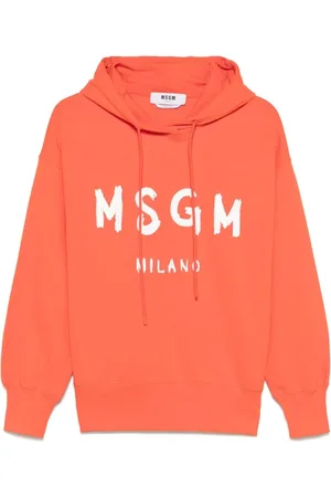 Msgm Bluzy, Kobieta, Pomarańczowy, M, Pomarańczowy Sweter z Opadającym Ramieniem