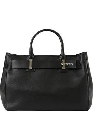 Iceberg Torebki, Kobieta, Czarny, ONE SIZE, Skóra, Maxi Torba Shopper
