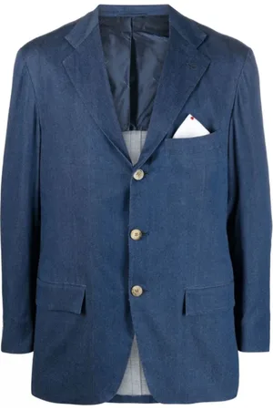 Kiton Kurtki, Mężczyzna, Niebieski, L, Bawełna, Ocean Stretch-Cotton Blazer