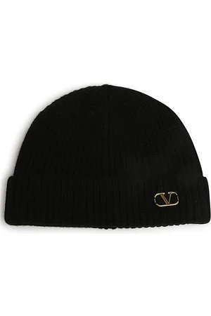 VALENTINO GARAVANI Akcesoria, Mężczyzna, Czarny, ONE SIZE, Kaszmir, Czapka beanie z kaszmiru