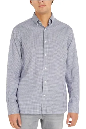 Tommy Hilfiger Koszule, Mężczyzna, Niebieski, L, Bawełna, Koszula Oxford w kratę gingham