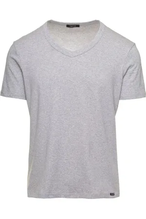 Tom Ford Koszulki, Mężczyzna, Szary, M, Bawełna, T-Shirt V
