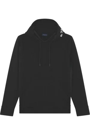 Paul & Shark Bluzy, Mężczyzna, Czarny, M, Bawełna, Bawełniana bluza z kapturem i nadrukiem