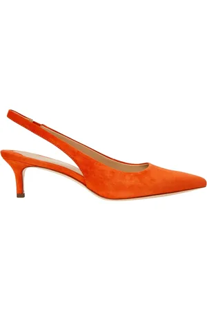Ralph Lauren Buty, Kobieta, Pomarańczowy, 37 EU, Zamsz, Décolleté Lolah II Suede Slingback Pump