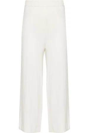 Joseph Spodnie, Kobieta, Biały, M, Kaszmir, Jedwabno-kaszmirowe spodnie culottes