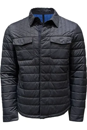 Incotex Kurtki, Mężczyzna, Niebieski, L, Poliester, Montero Padded Overshirt